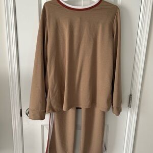 Brown Long Sleeve Lounge Set